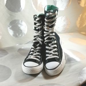 Converse Chuck Taylor All Star Black Blue Hi Mid Calf Fold Over Sneaker G US 9